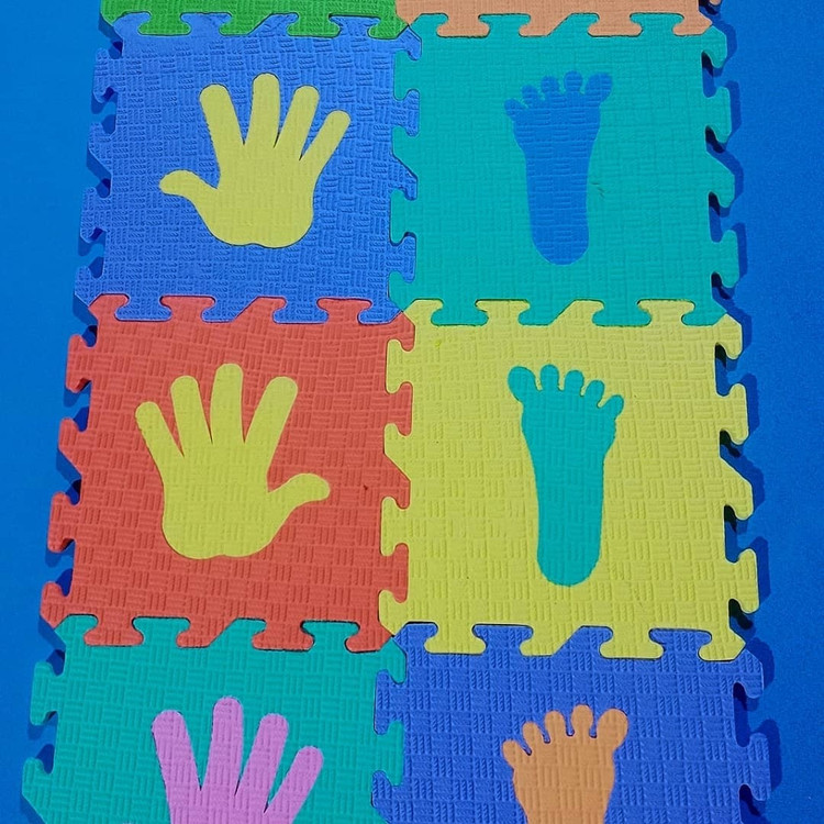کفپوش تاتامی کودک ابعاد 25در25 cm (مدل دست و پا) بسته 8تایی (پس کرایه)