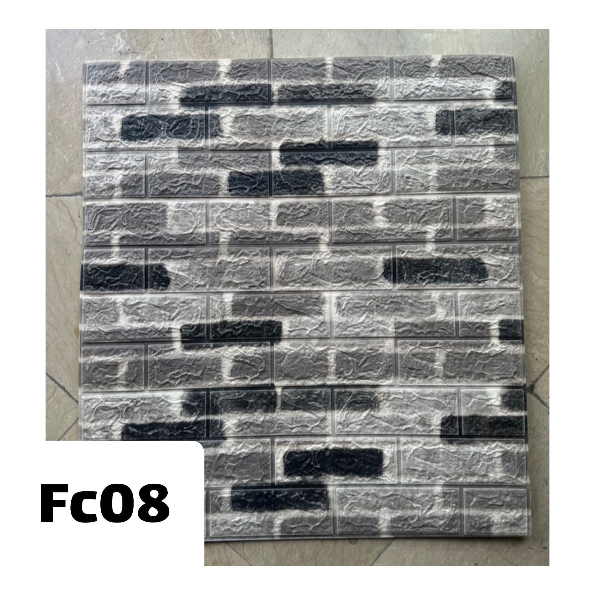 دیوارپوش فومی آجری پشت چسبدار چاپی کد FC08 ابعاد70در77 cm ضخامت 7میل (پس کرایه)