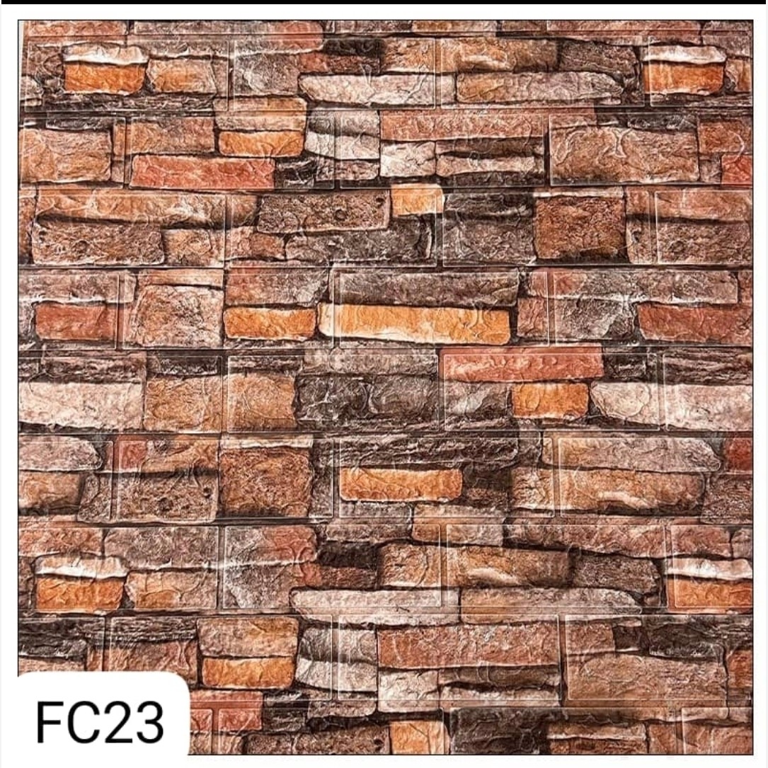 دیوارپوش فومی آجری پشت چسبدار چاپی کد FC23 ابعاد70در70 cm ضخامت 7میل (پس کرایه)