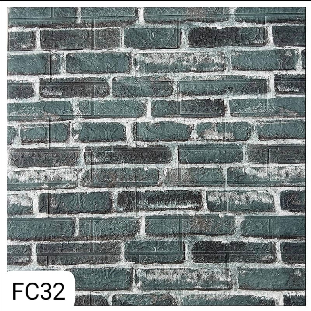 دیوارپوش فومی آجری پشت چسبدار چاپی کد FC32 ابعاد70در70 cm ضخامت 7میل (پس کرایه)