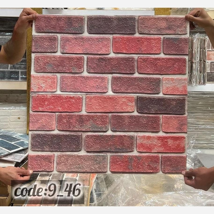 دیوارپوش فومی آجری چسبدار وارداتی کد 46-9 ابعاد70در70 cm، ضخامت 3میل (پس کرایه)