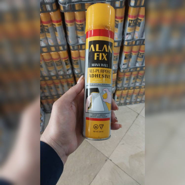 چسب اسپری پلیمری آلفا فیکس 300 میل برای دیوارپوش رولی و ریوال پلاس (پس کرایه)