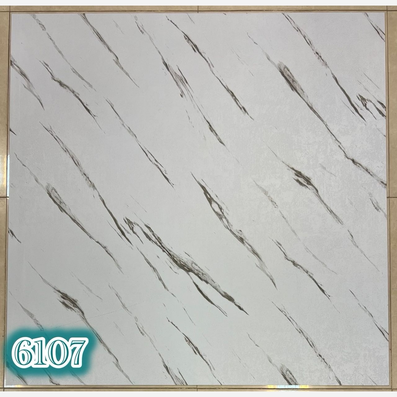 کفپوش PVC پرتردد کد 6107 طرح ماربل ابعاد 120در120 cm، ضخامت 2 میل(نصب با چسب جداگانه) (پس کرایه)