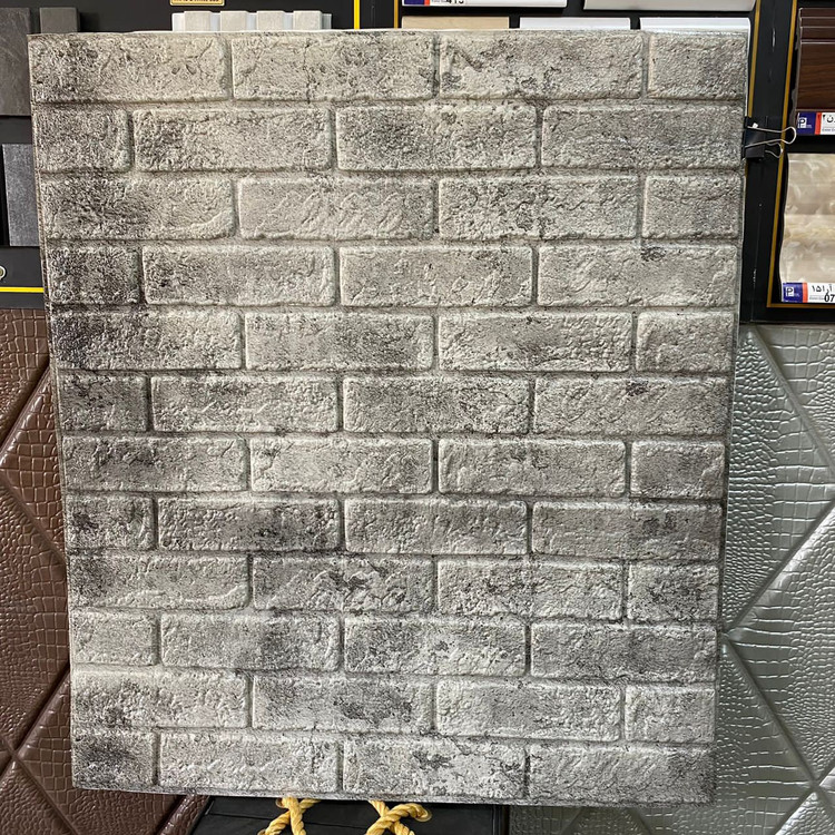 دیوارپوش فومی پشت چسبدار طرح آجربهمنی چاپی سیمانی (سیمنت) 70در77 cm ضخامت 8میل (پس کرایه)