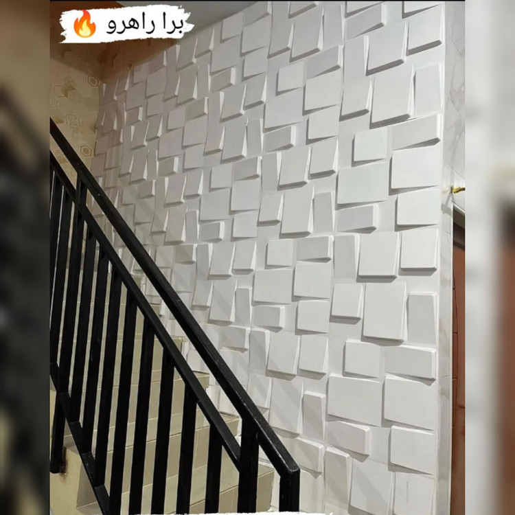 دیوارپوش پلیمری 3d (کد 004) مستطیل کشیده ابعاد 50در50 cm (پس کرایه)