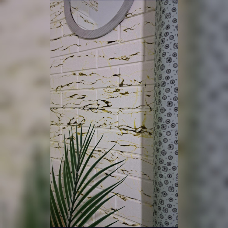 دیوارپوش فومی پشت چسبدار طرح چاپی آجر رگه نامنظم 70در70 cm ضخامت 6میل (پس کرایه)