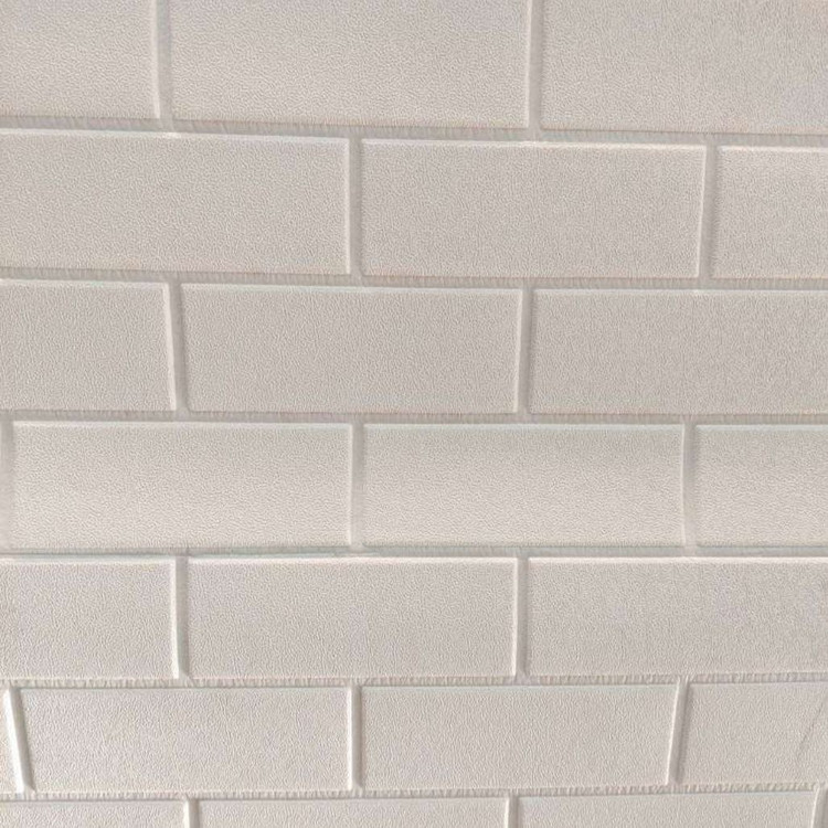 دیوارپوش فومی پشت چسبدار طرح آجری سفید صاف 70در70 cm ضخامت 4میل (پس کرایه)