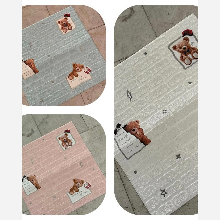 4رنگ دیوارپوش فومی اتاق کودک مدل خرس 70در70 cm ضخامت 5میل (پس کرایه)