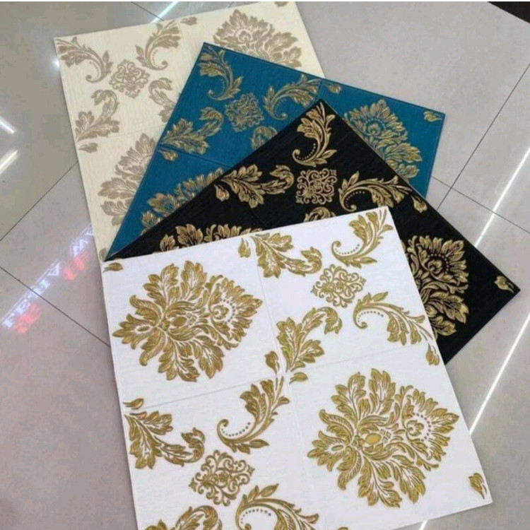 دیوارپوش فومی پشت چسبدار وارداتی داماس 2 ابعاد 70در70 cm ضخامت 5 میل
