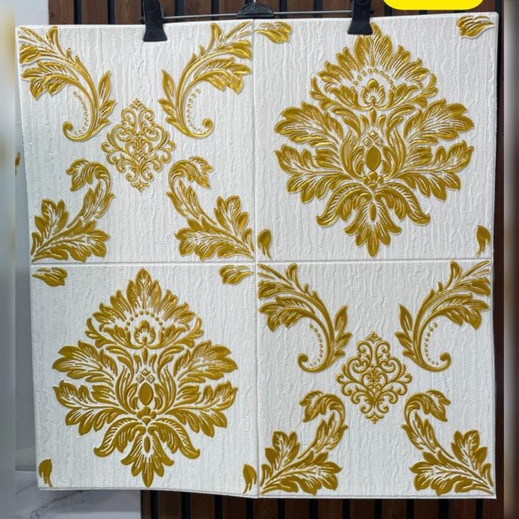 دیوارپوش فومی پشت چسبدار وارداتی داماس 1 ابعاد 70در70 cm ضخامت 5میل