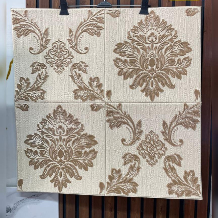 دیوارپوش فومی پشت چسبدار وارداتی داماس 3 ابعاد 70در70 cm ضخامت 5میل (پس کرایه)