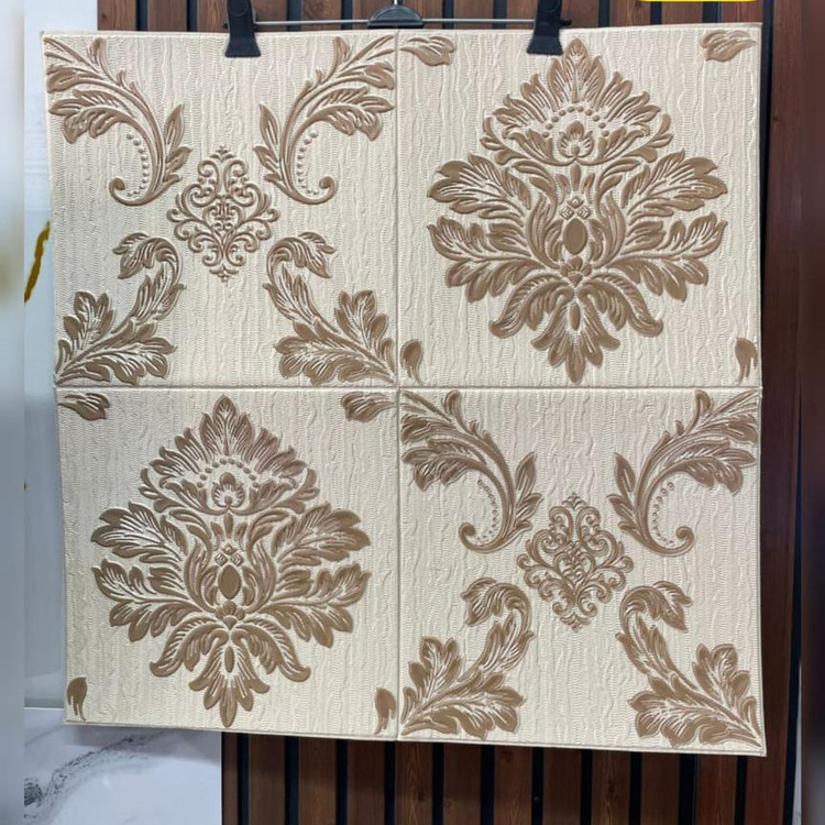دیوارپوش فومی پشت چسبدار وارداتی داماس 3 ابعاد 70در70 cm ضخامت 5میل (پس کرایه)