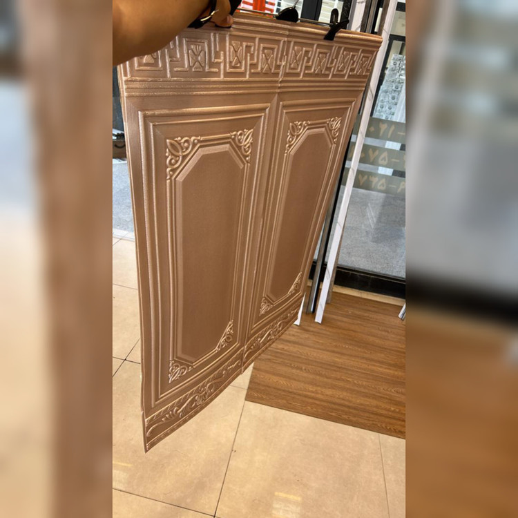 دیوارپوش فومی پشت چسبدار وارداتی ابعاد70در90 cm مدل 14-Si قهوه ای ضخامت 6میل (پسکرایه)