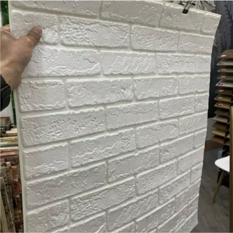 دیوارپوش فومی پشت چسبدار آجری بهمنی 70در77 cm، ضخامت 8میل (پسکرایه)