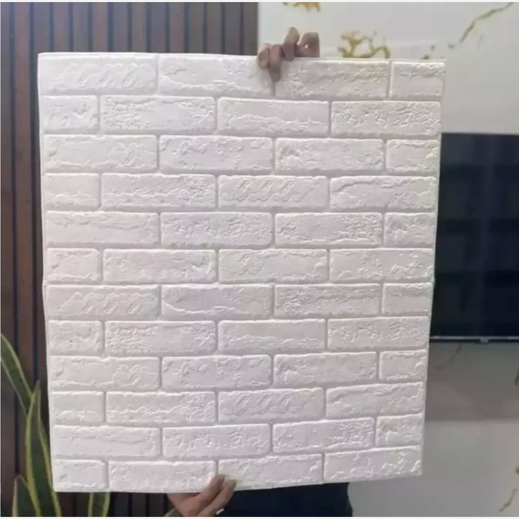 دیوارپوش فومی پشت چسبدار آجری بهمنی 70در77 cm، ضخامت 8میل (پسکرایه)