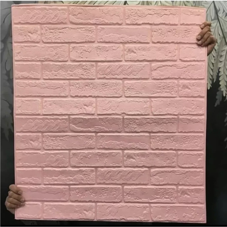 دیوارپوش فومی پشت چسبدار آجری بهمنی 70در77 cm، ضخامت 8میل (پسکرایه)