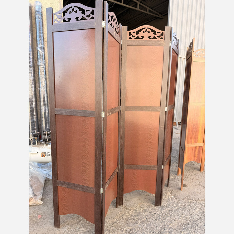 پارتیشن پاراوان چوبی قهوه ای تیره 4 لنگه (باربری پسکرایه)